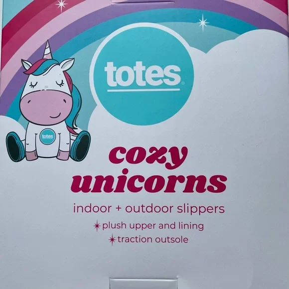 Totes Cozy Unicorns Slippers, NWT, Child Size Small, PERFECT EASTER GIFT! - Picture 4 of 4
